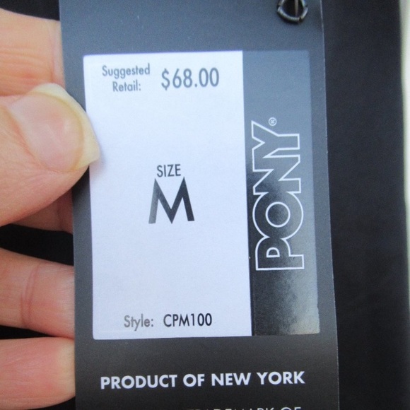 Pony logo hoodie with kangaroo pouch black and white size Men's M - Picture 12 of 14